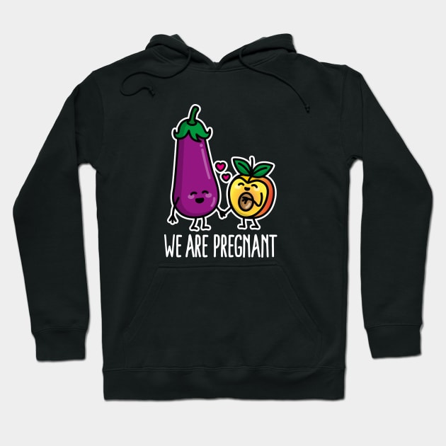 We are pregnant aubergine peach funny pregnancy (light design) Hoodie by LaundryFactory